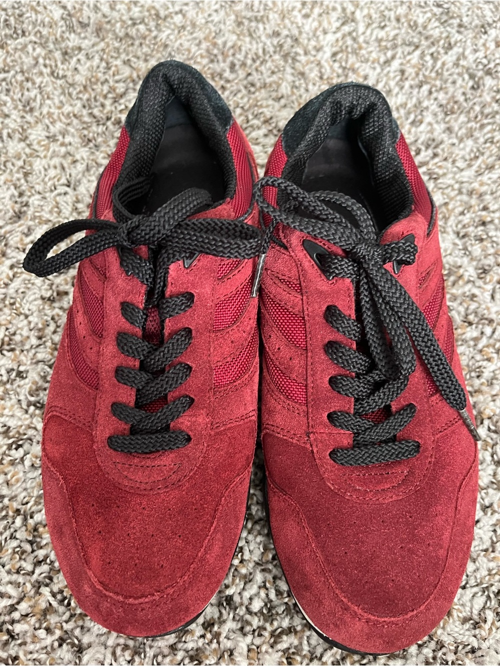 Women's Suede Casual Sneakers in Burgundy - Mephisto Allrounder